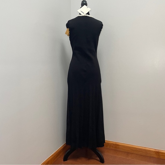 NEW! SANDRO- MAXI DRESS WITH CROCHET DETAILING Black White Size Small Summer - Picture 11 of 14